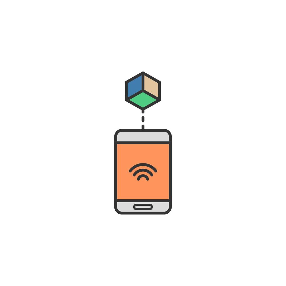 Mobile virtual reality colored vector icon