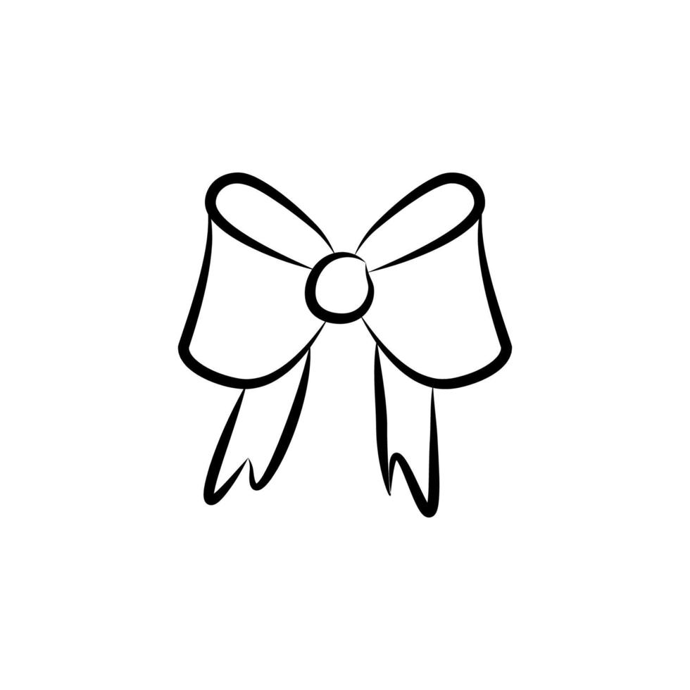bow sketch vector icon