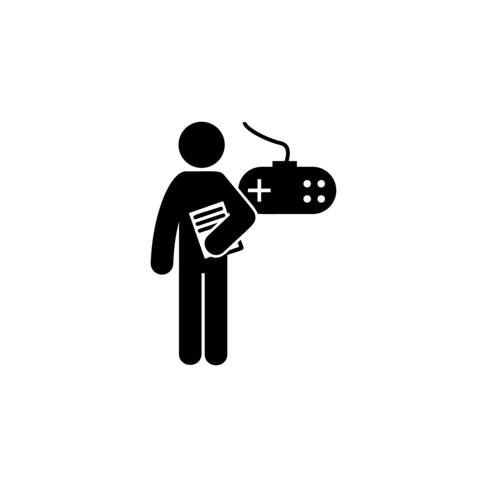 man with game degree vector icon