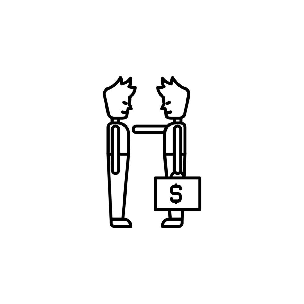 Bribe, money, contract vector icon