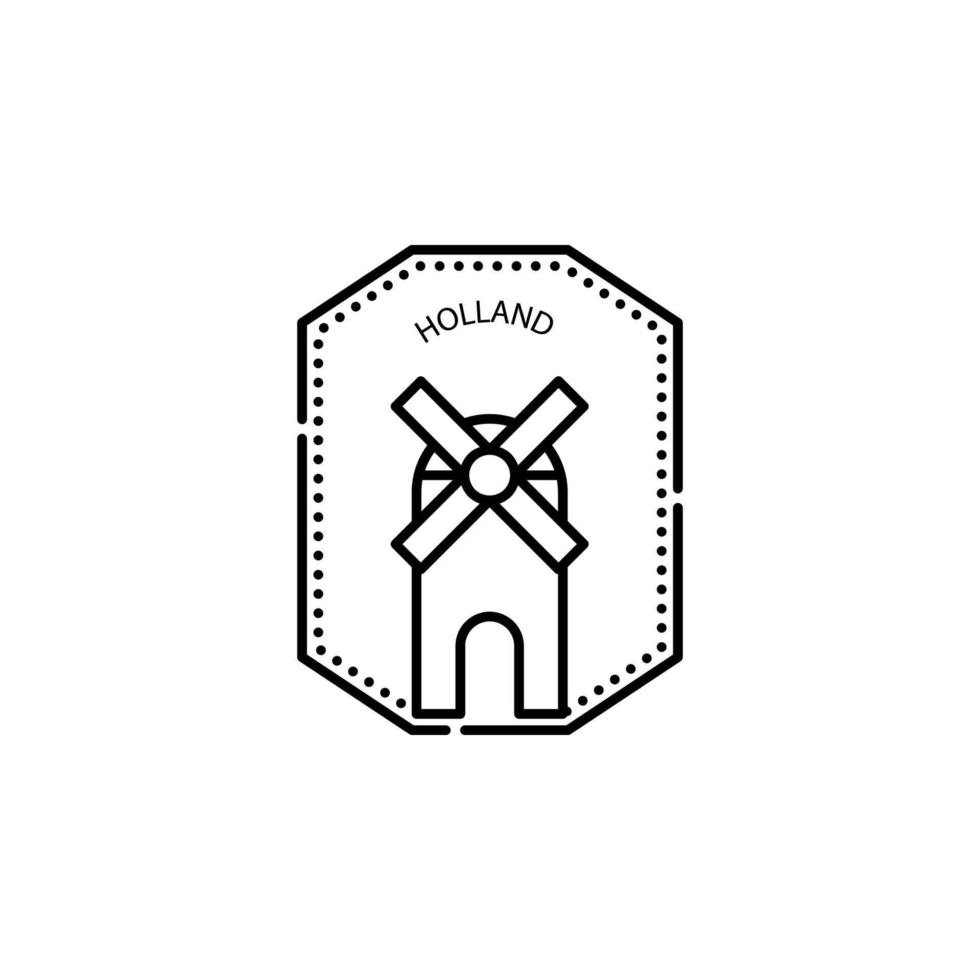 Passport stamp, visa, Holland vector icon