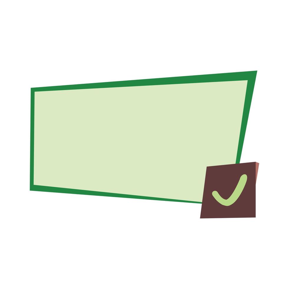 Illustration of Blank Green Board with Check Mark and Copy Space Area. Suitable for use as educational design elements, as well as offices. vector