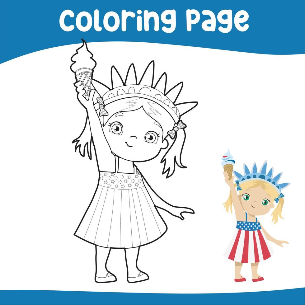 colorante página. adelante julio actividad hoja. colorante actividad para niño. vector archivo