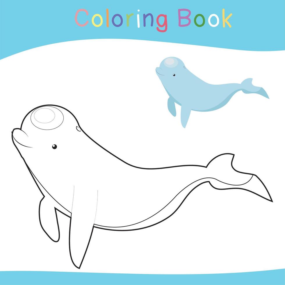 colorante mar animales hoja de cálculo. educativo imprimible colorante hoja de cálculo. colorante actividad para niños. vector archivo.