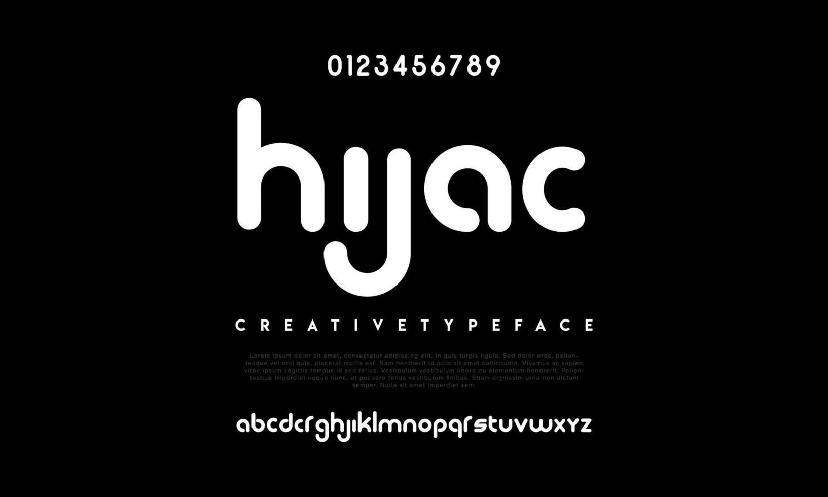 Hijac modern abstract digital alphabet font. Minimal technology typography, Creative urban sport fashion futuristic font and with numbers. vector illustration