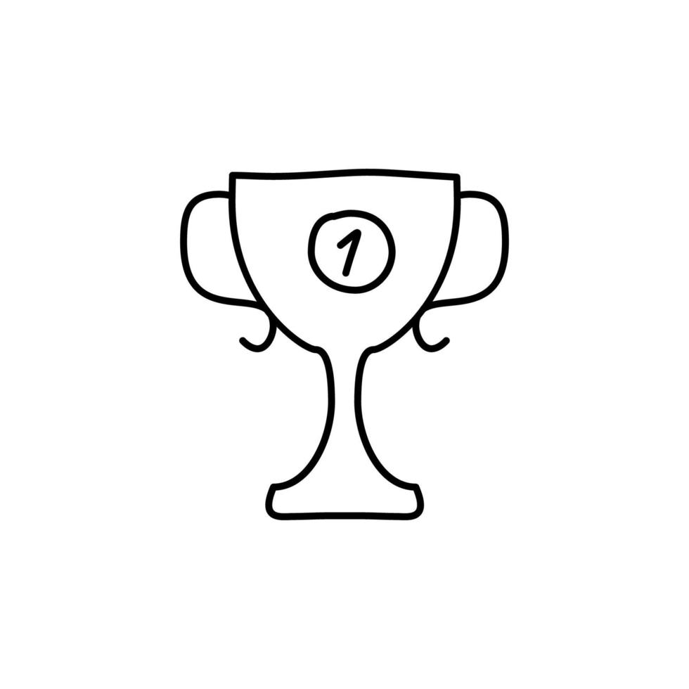 cup for first place sketch vector icon