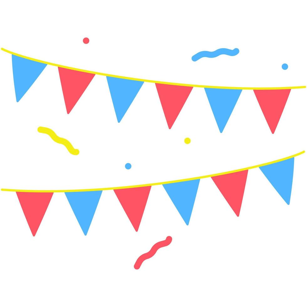 garlands, party flags colored vector icon