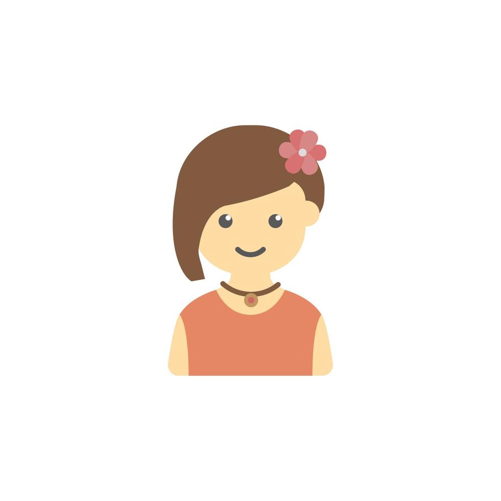 avatar de niña de colores vector icono