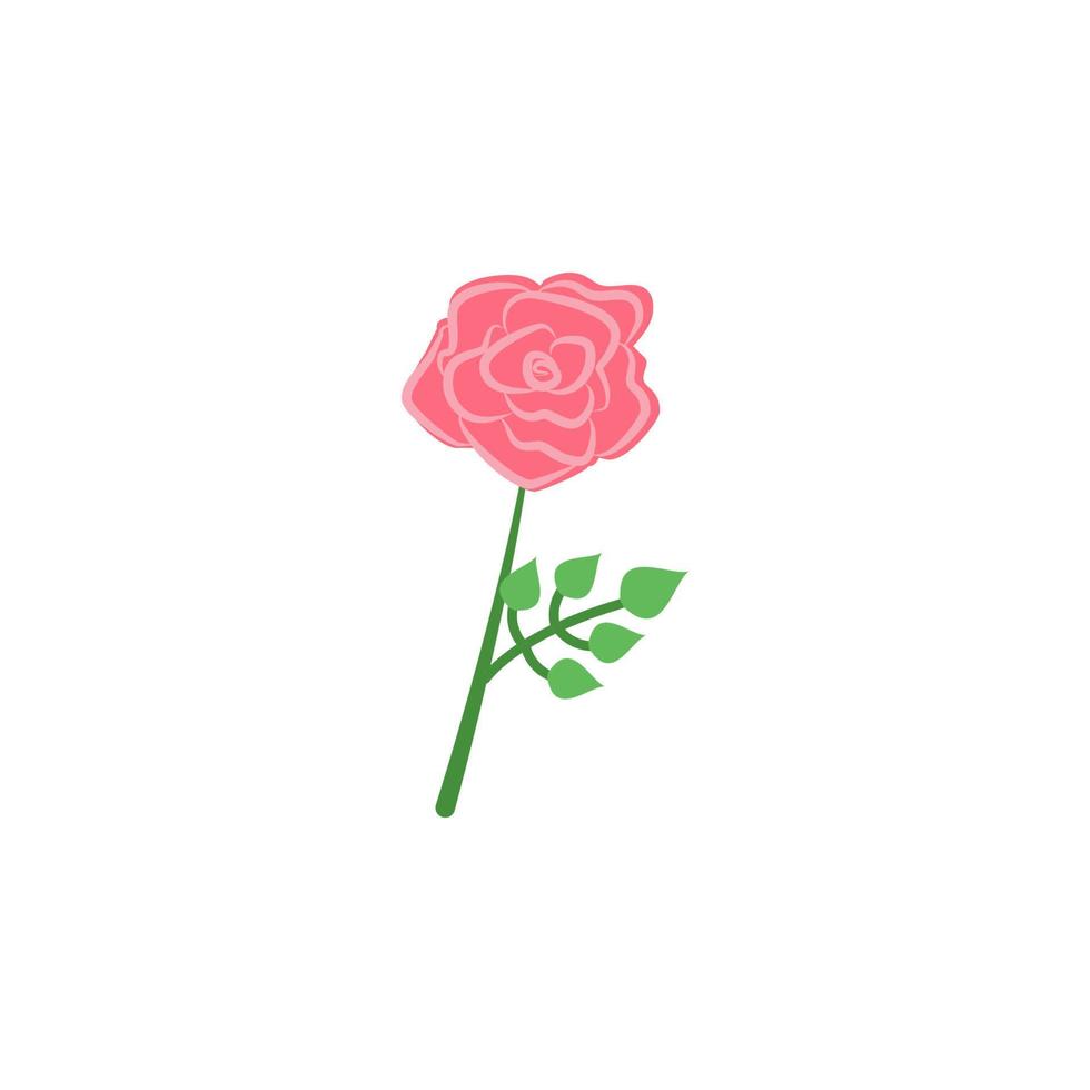 rose flower colored vector icon