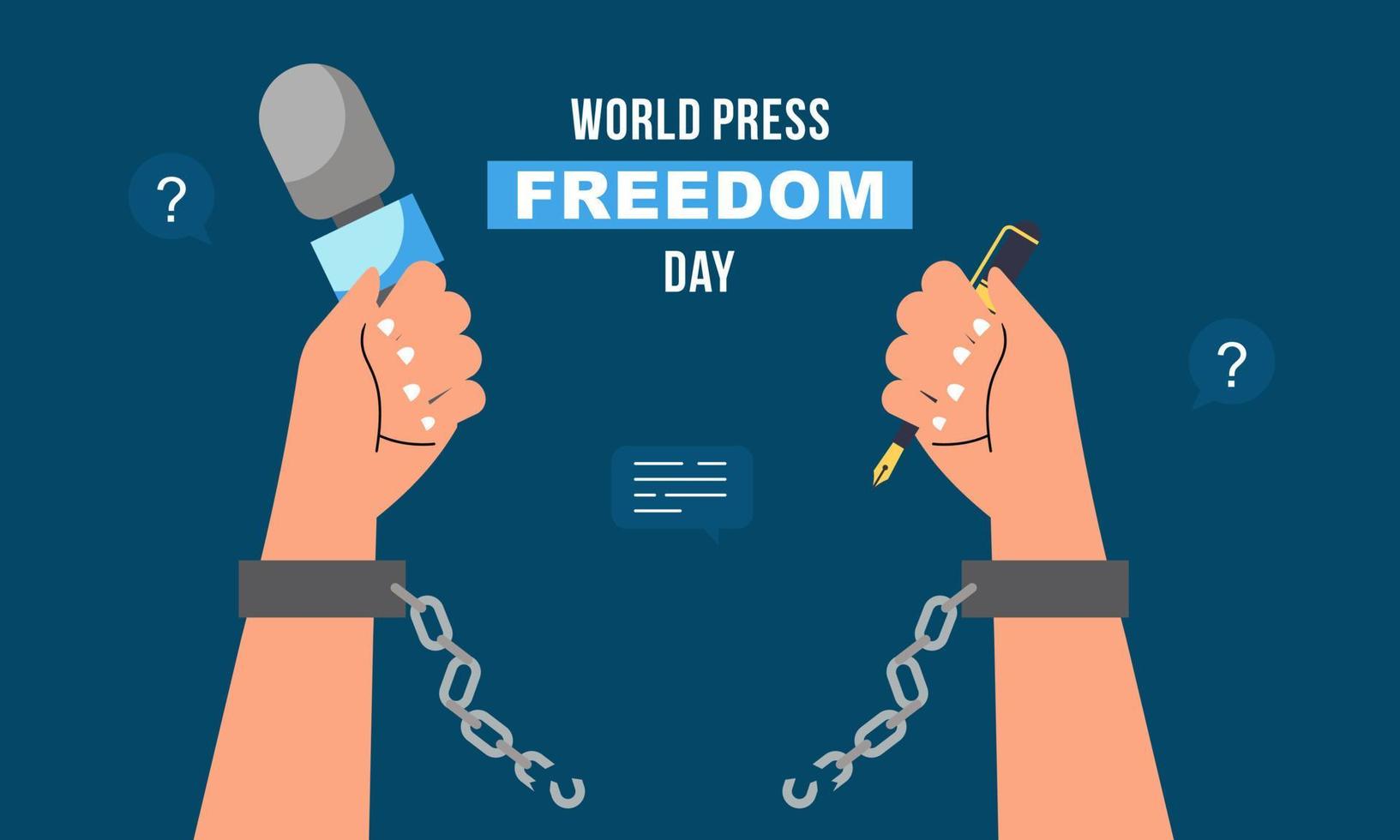 Flat design world press freedom day illustration vector
