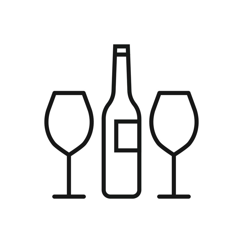 Editable Icon of Champagne, Vector illustration isolated on white background. using for Presentation, website or mobile app