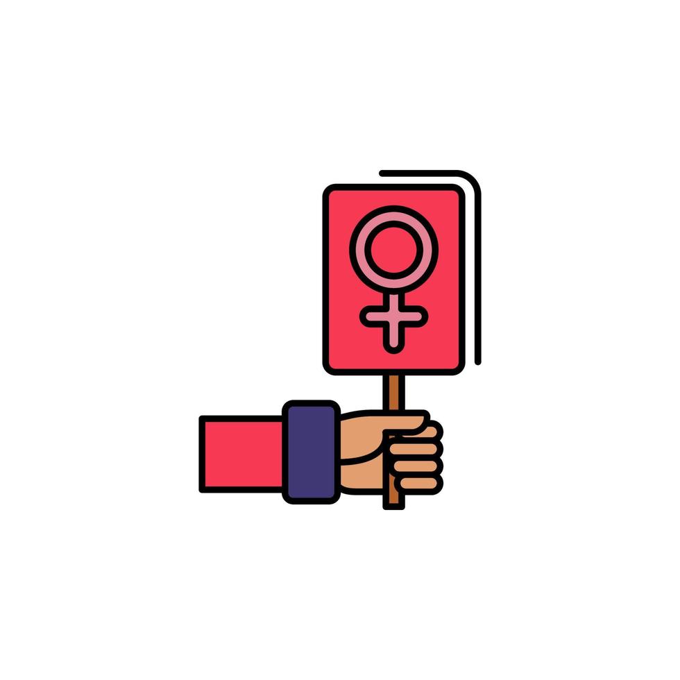 De las mujeres día, mano, signo venus vector icono