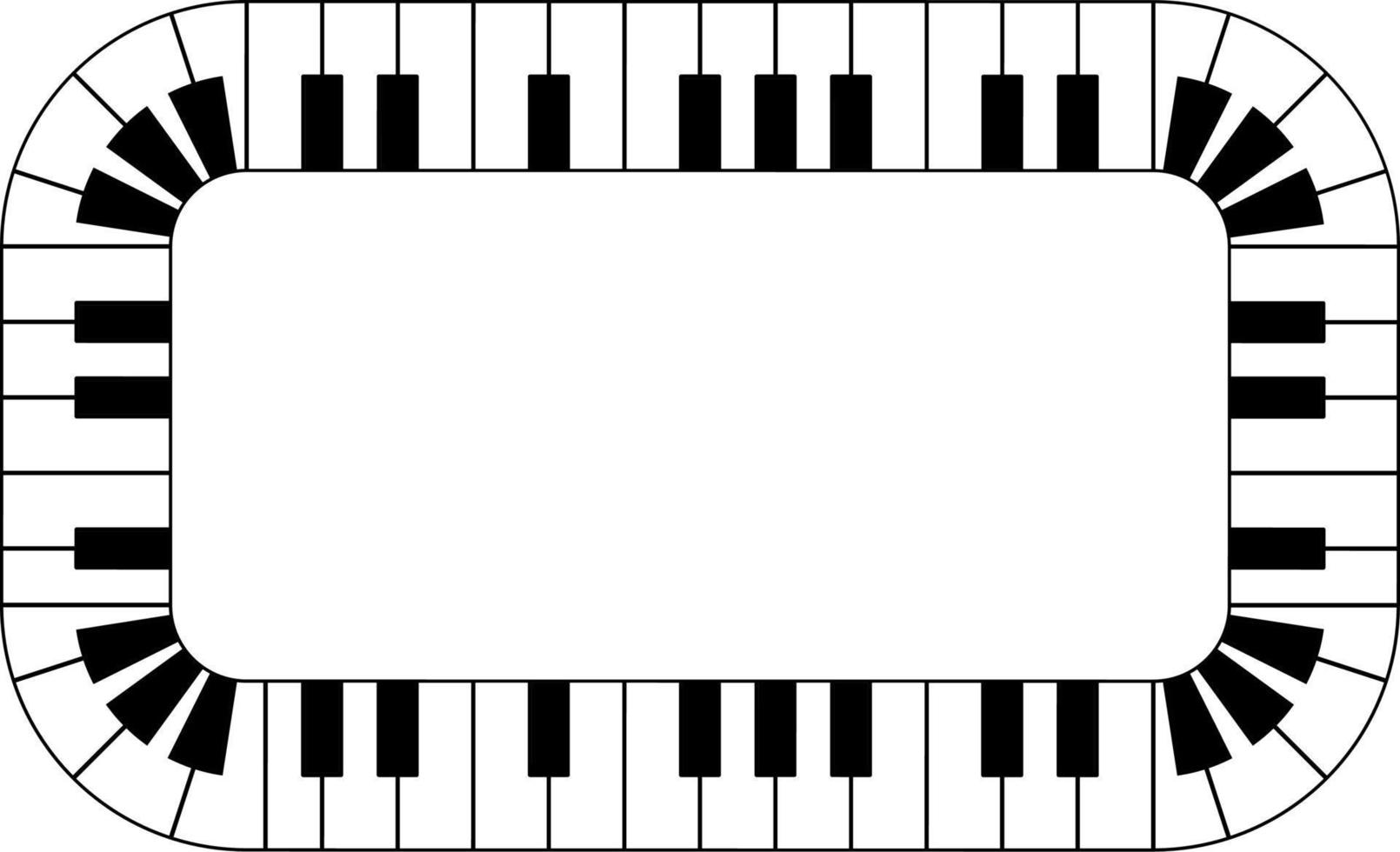 outline rectangular piano frame with copy space for your text or design vector