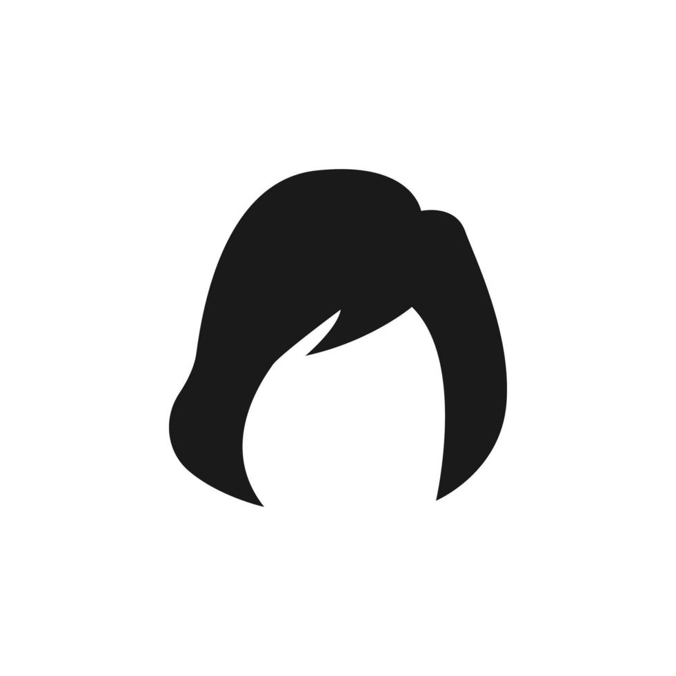 cabello, mujer, Corte de pelo, cabello suelto vector icono