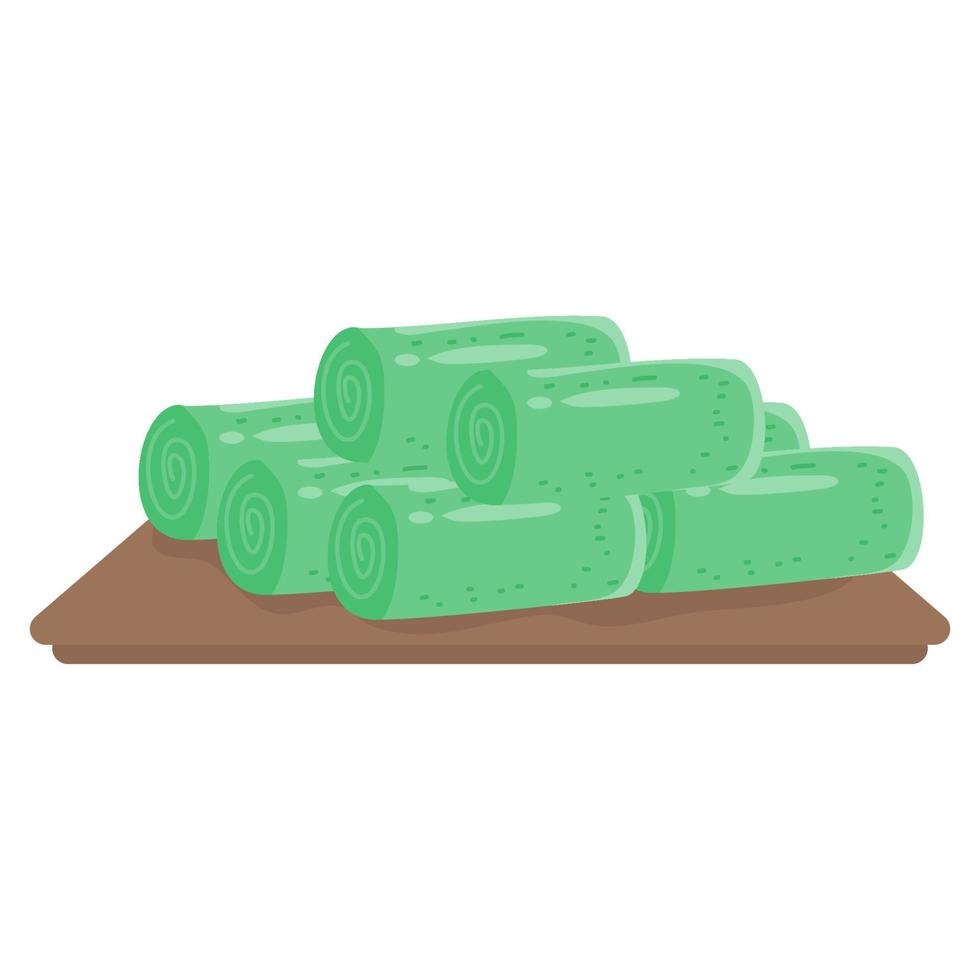 Kue dadar gulung Sweet coconut pancake vector