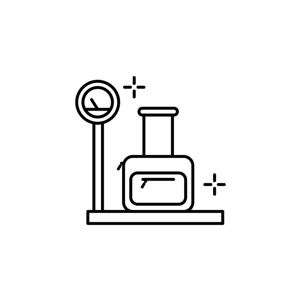 Weight, luggage, airport vector icon