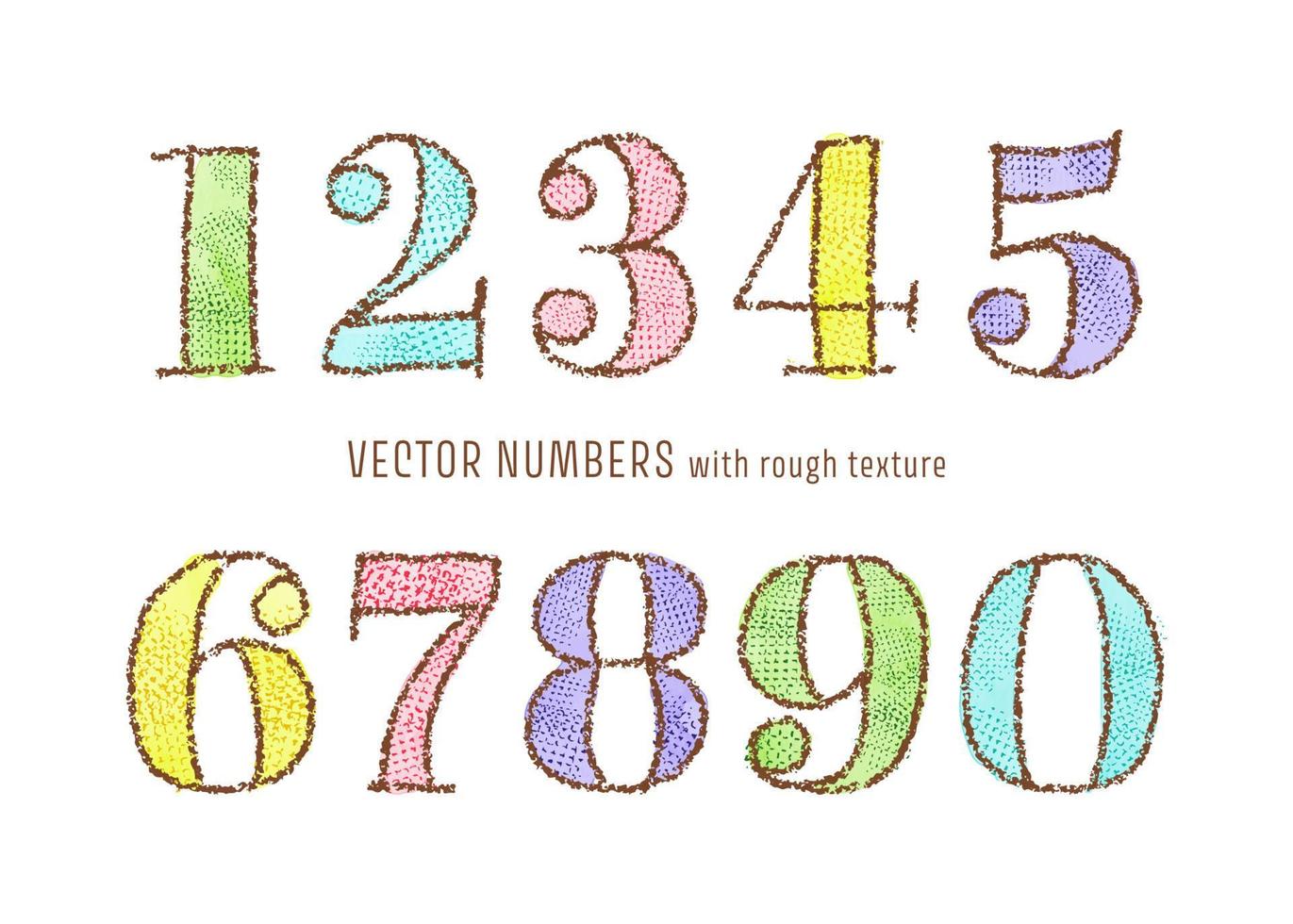 hand drawn vector doodle numbers