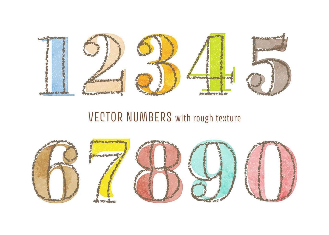 hand drawn vector doodle numbers