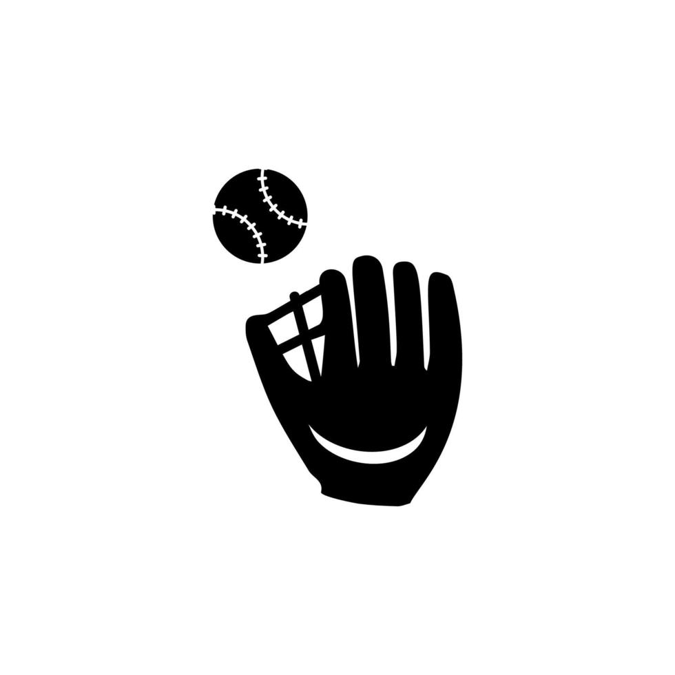 baseball glove and ball vector icon