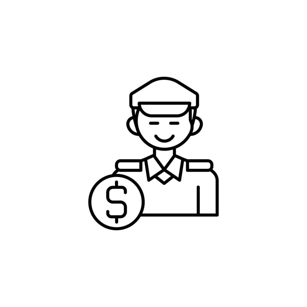 Bribe, policeman, vector icon