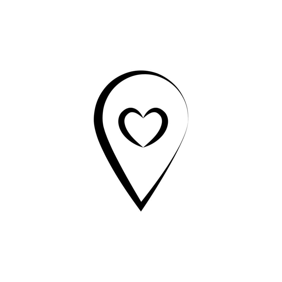 heart in pin sketch vector icon