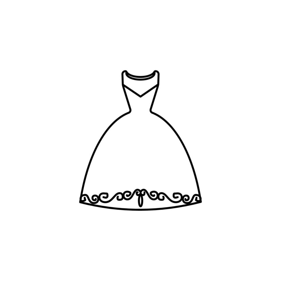 Wedding dresses, clothes vector icon