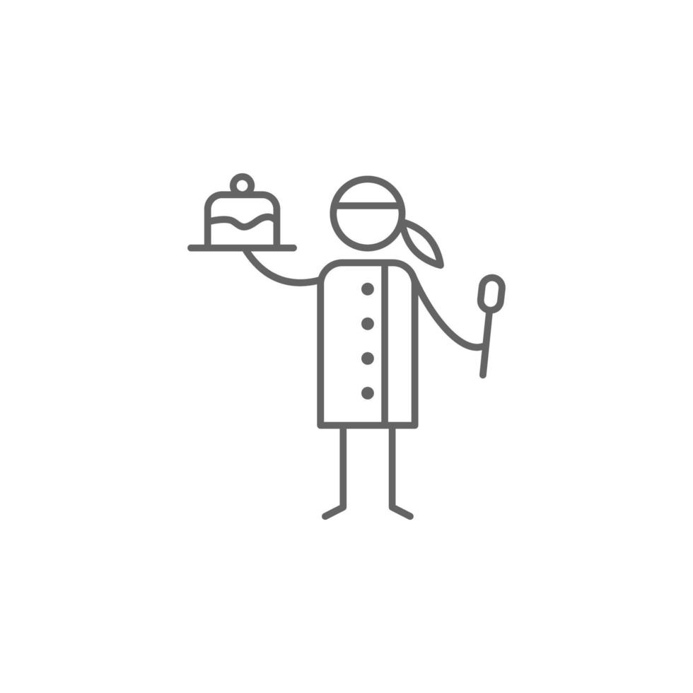 Chef, spoon, cake vector icon