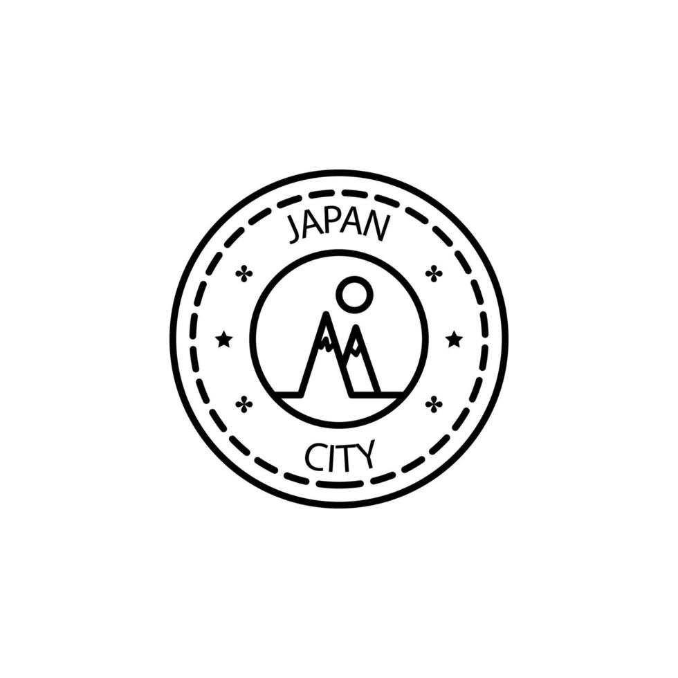 Passport stamp, visa, Japan, Japan city vector icon