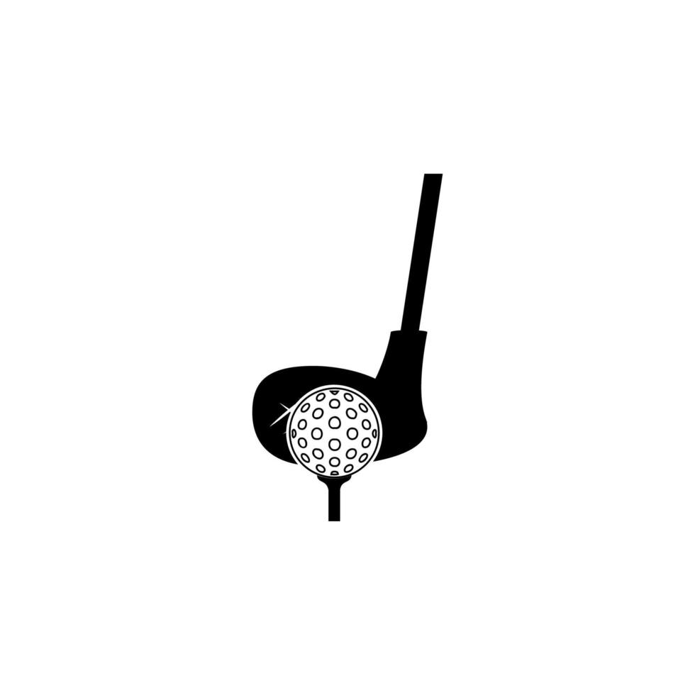Golf club and ball vector icon