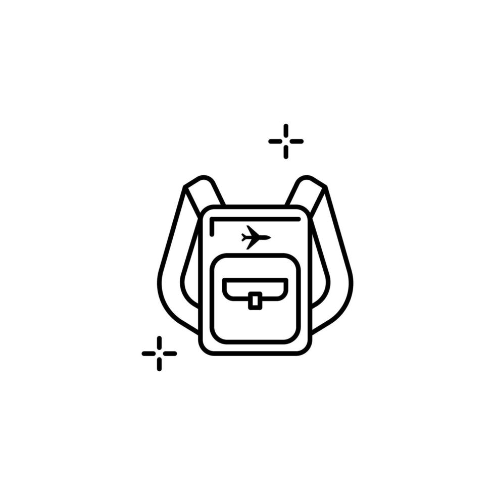 Backpack, airport vector icon