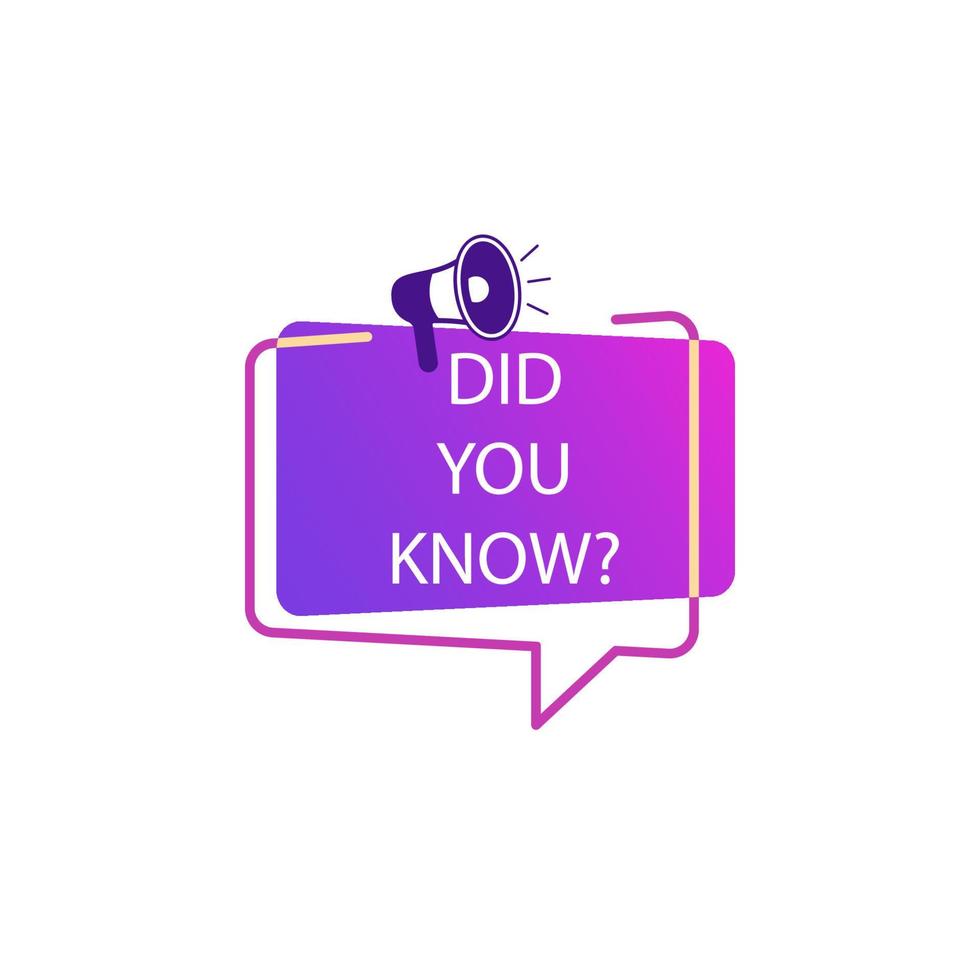 did you know tag, color, megaphone, purple vector icon