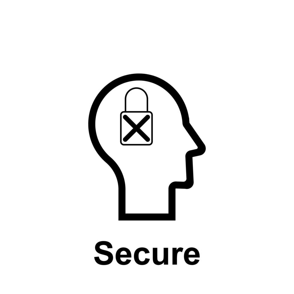 Human mind, secure vector icon