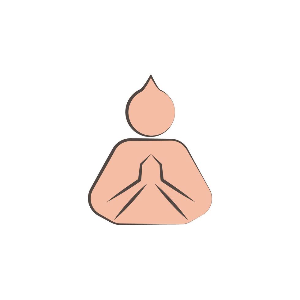 praying silhouette of a man sketch style vector icon
