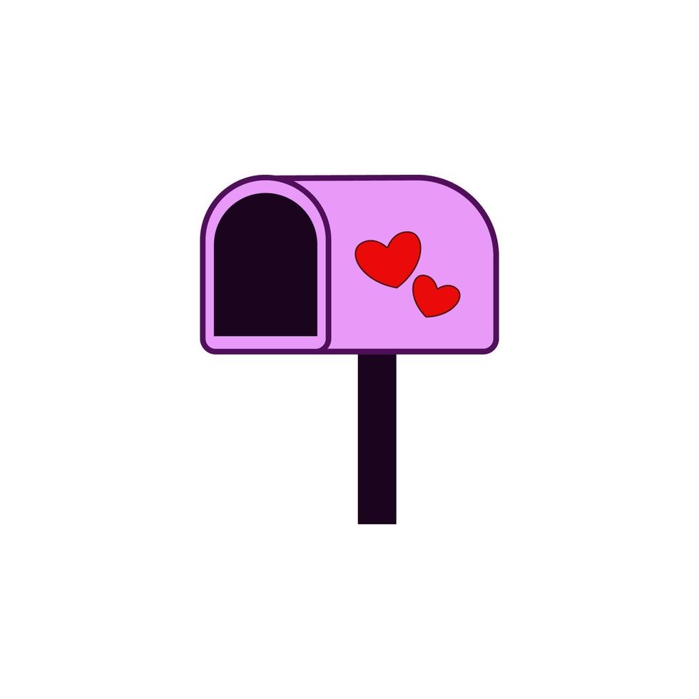 Post box, heart, valentine s day vector icon