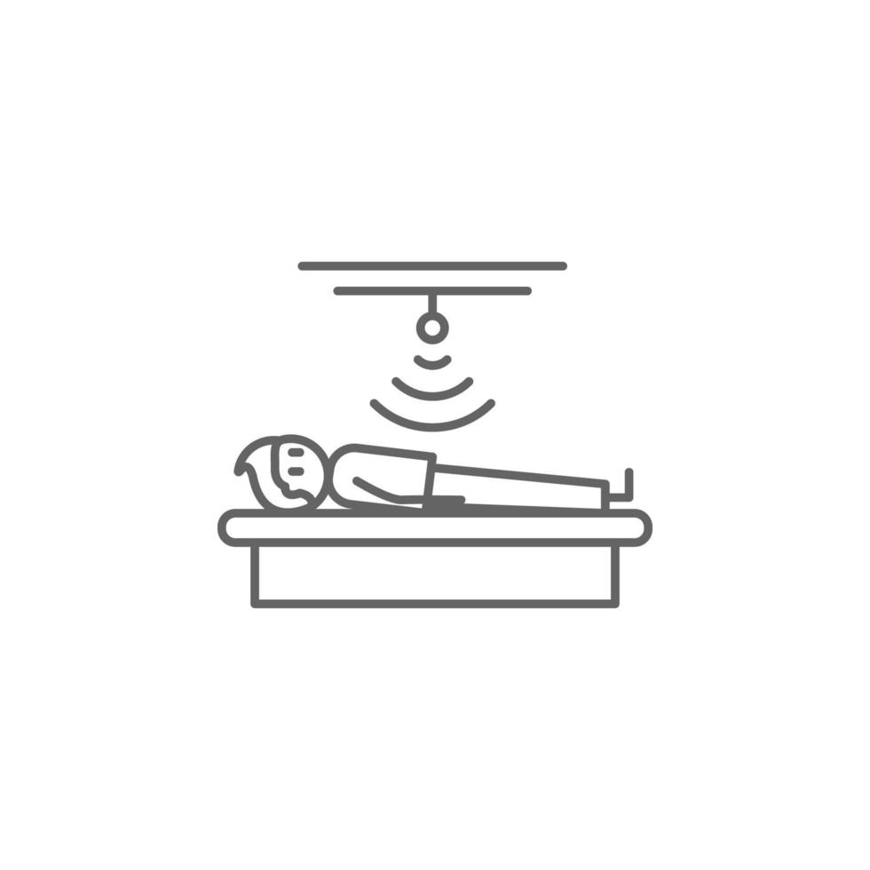 Ultrasound, physiotherapy, man vector icon