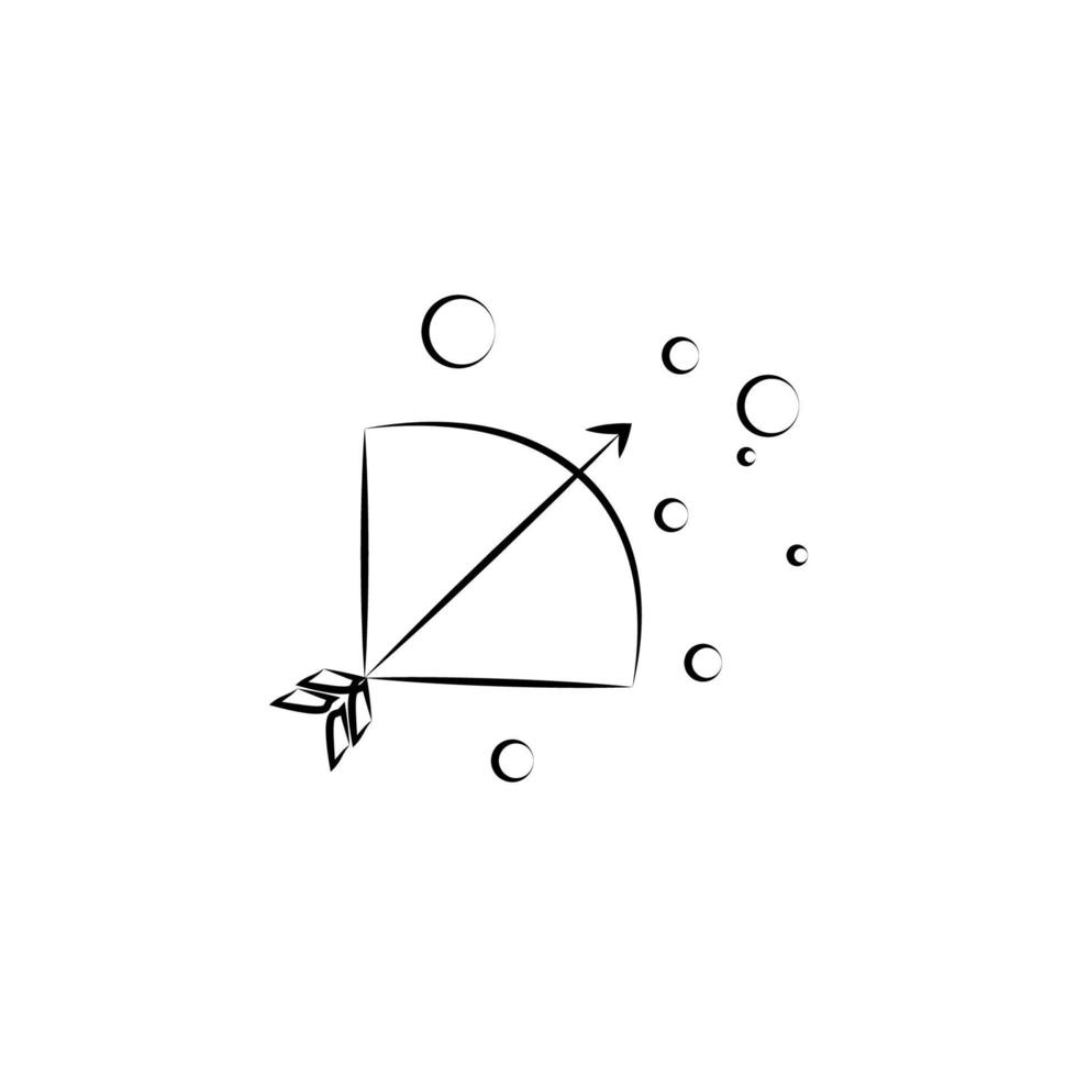 bow and arrow sketch vector icon