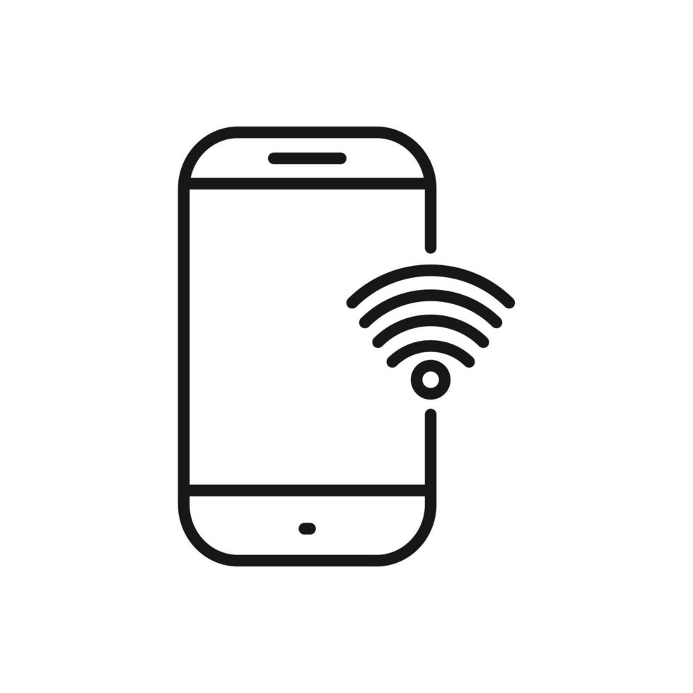 editable icono de teléfono inteligente inalámbrico conexión, vector ilustración aislado en blanco antecedentes. utilizando para presentación, sitio web o móvil aplicación