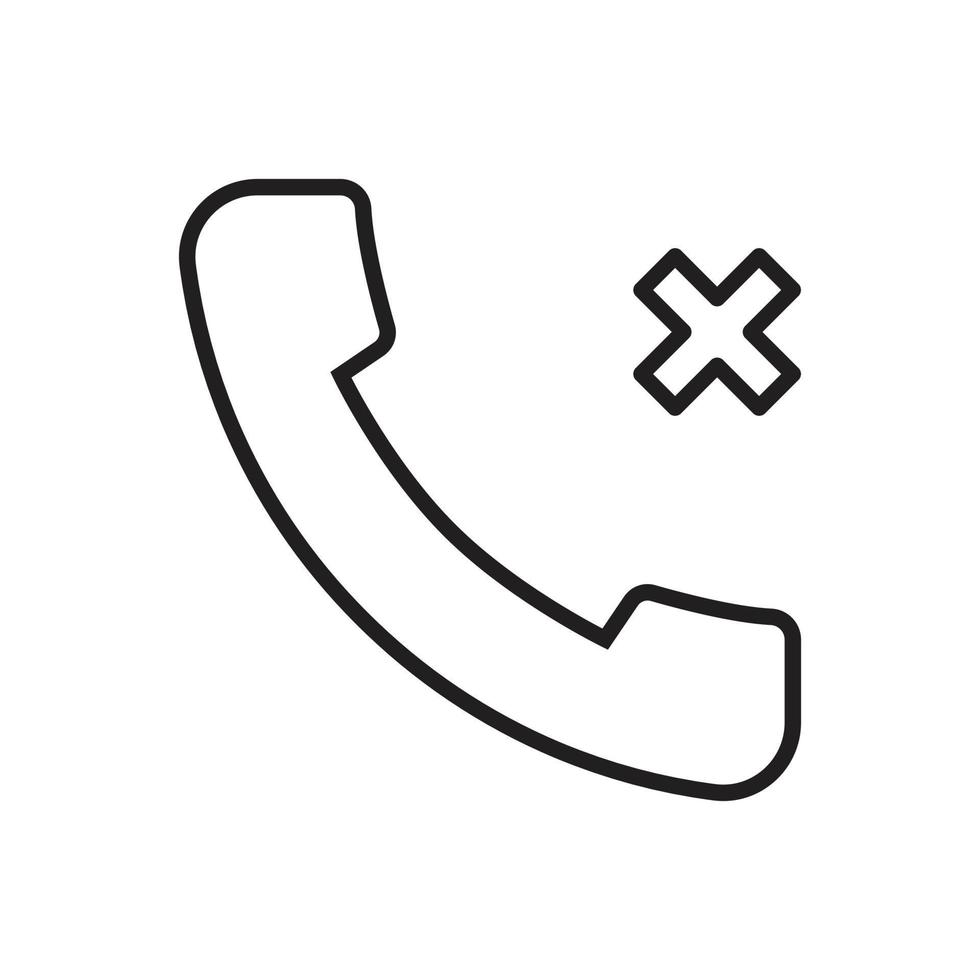 Editable Icon of Missed Call, Vector illustration isolated on white background. using for Presentation, website or mobile app