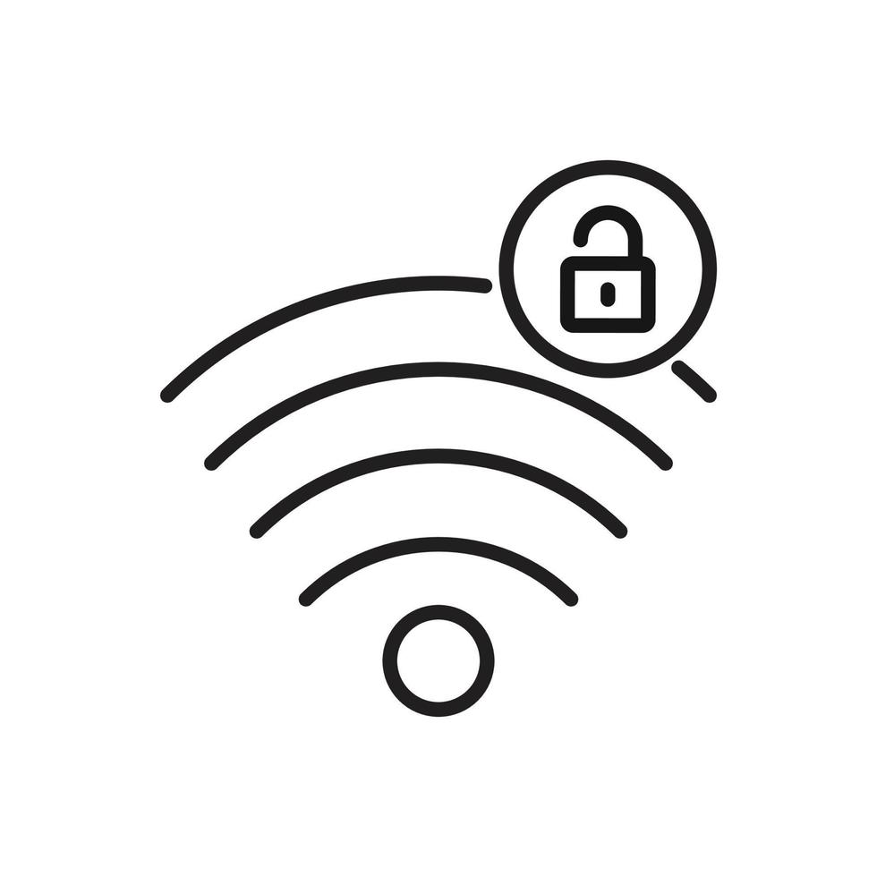 Editable Icon of Wi-fi Protection, Vector illustration isolated on white background. using for Presentation, website or mobile app