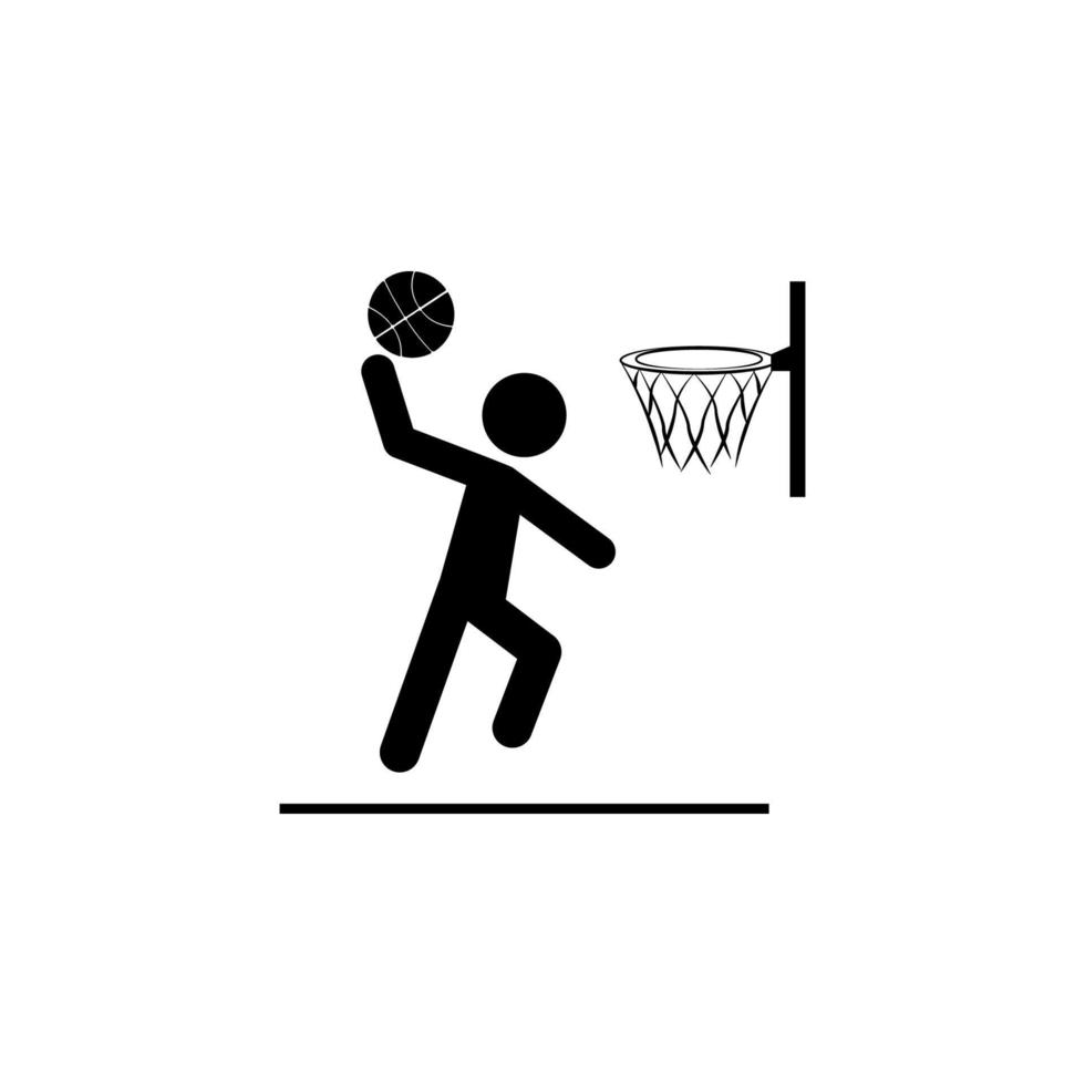 baloncesto jugador puntuaciones un pelota vector icono