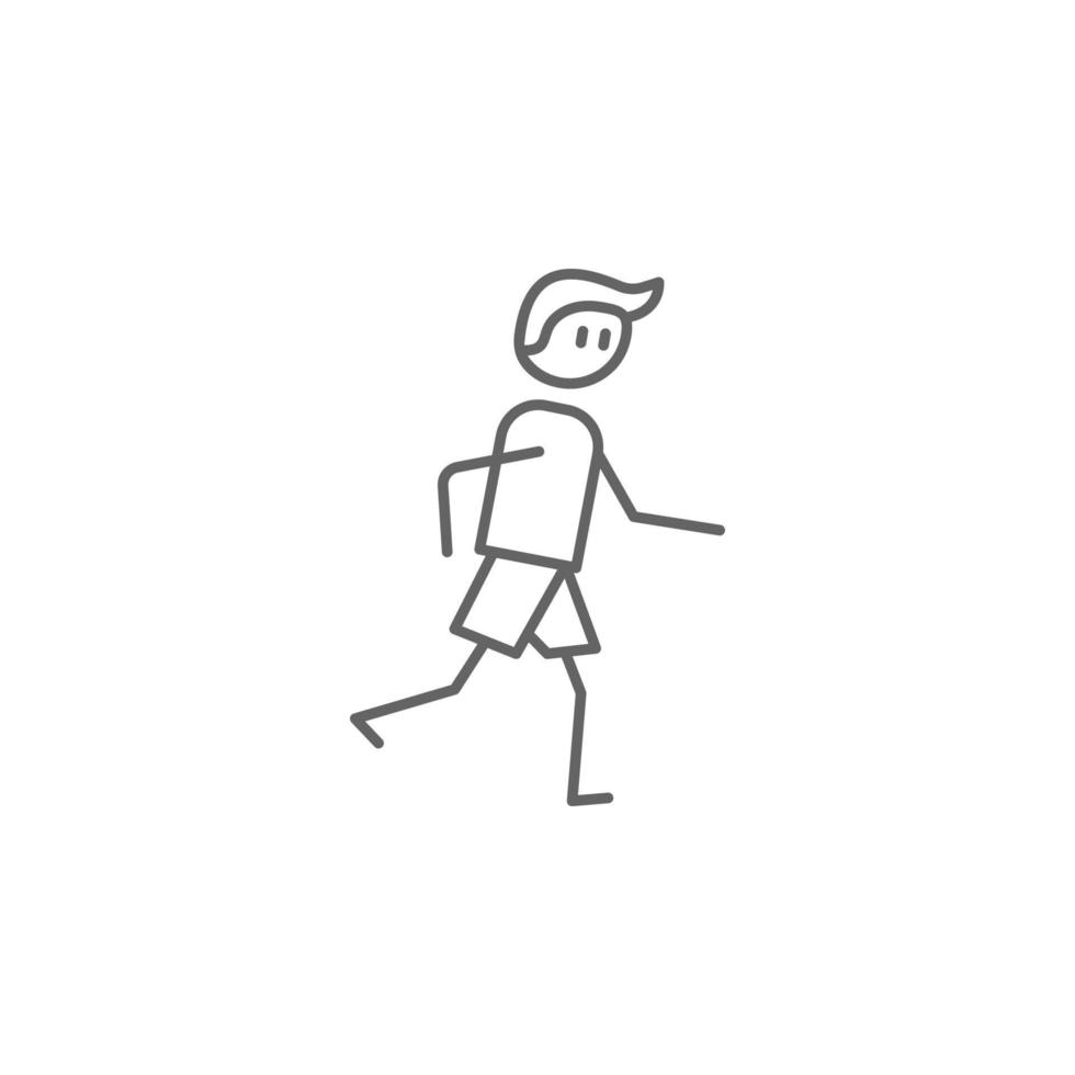 Running, physiotherapy, man vector icon