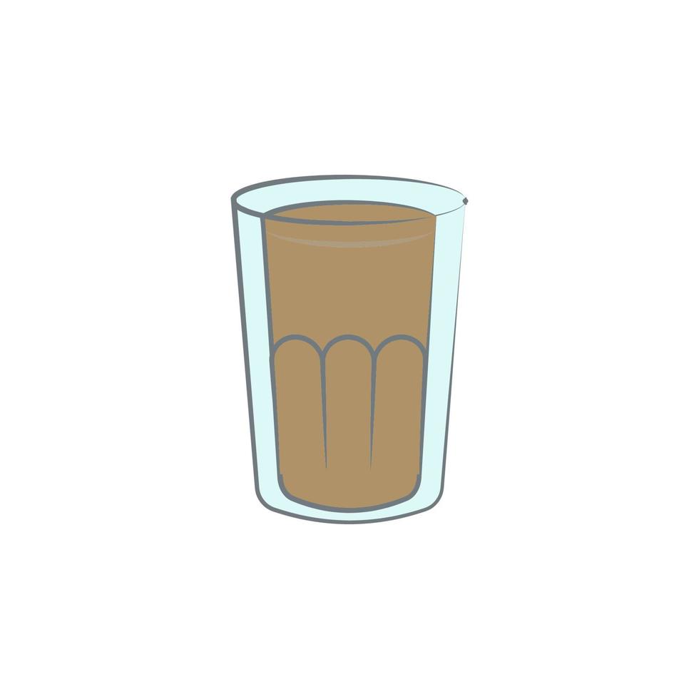 glass of coffee colored vector icon