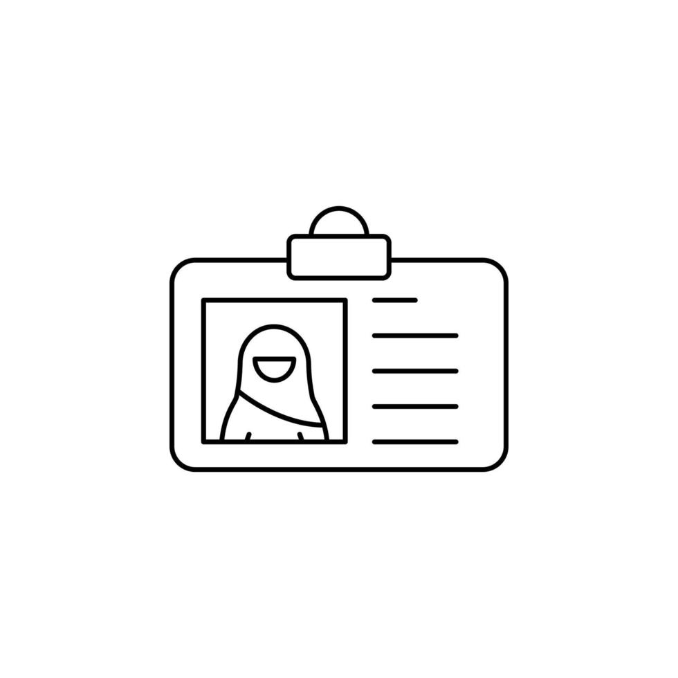 id card, Muslim businesswoman vector icon