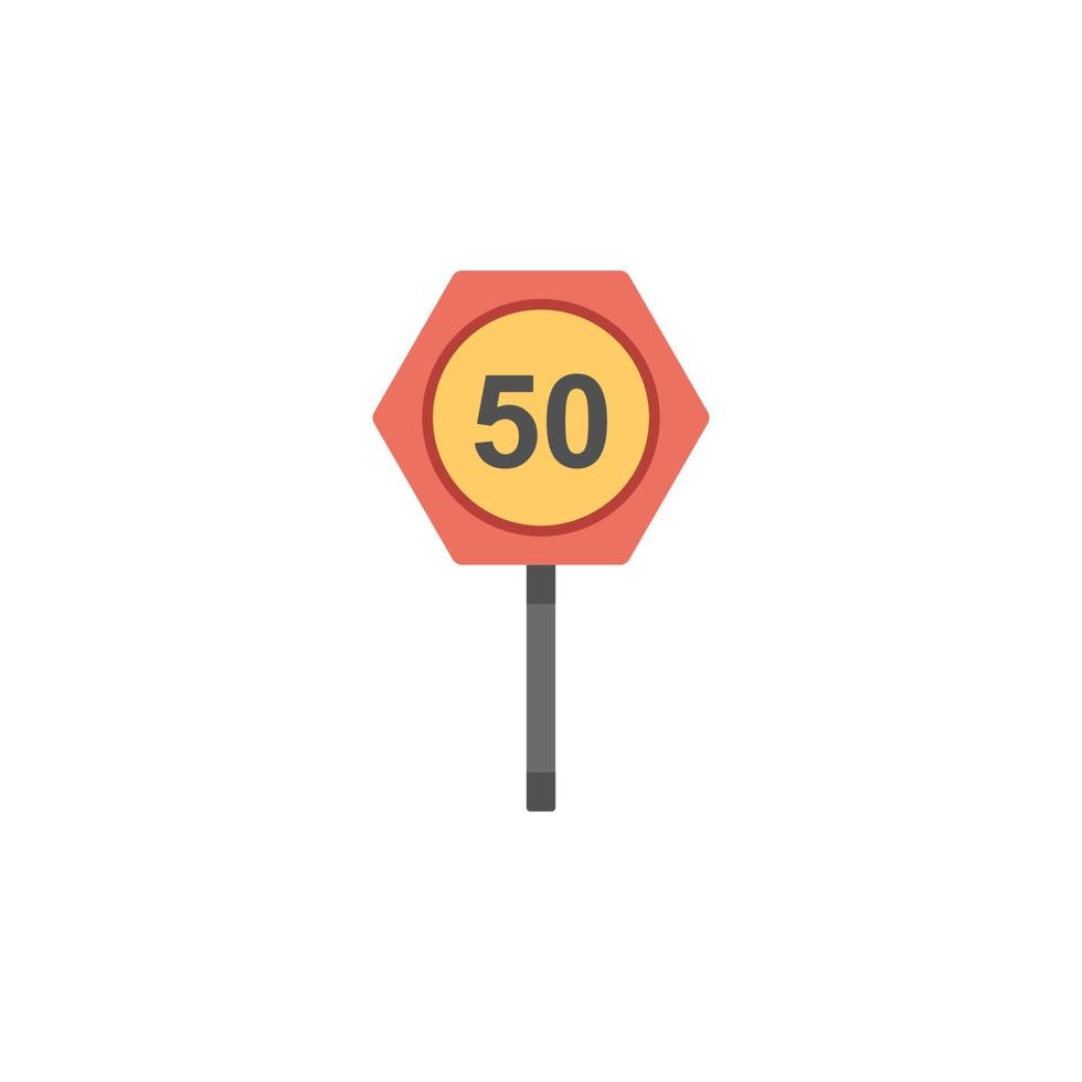 Fifty km colored vector icon