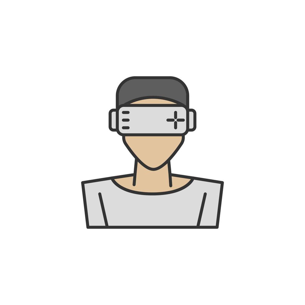 virtual reality vr glasses colored vector icon