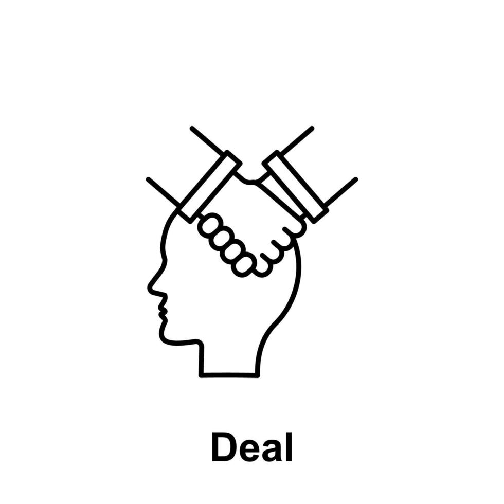 Agree, handshake, head vector icon