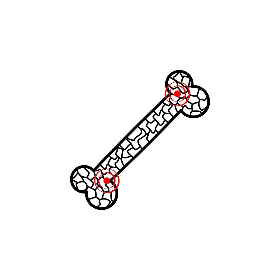 osteoporosis, hueso, dolor vector icono