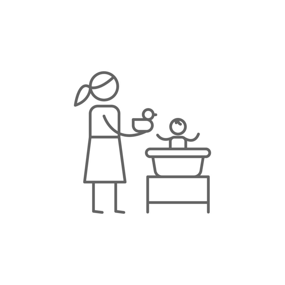 Bath, mother, baby vector icon