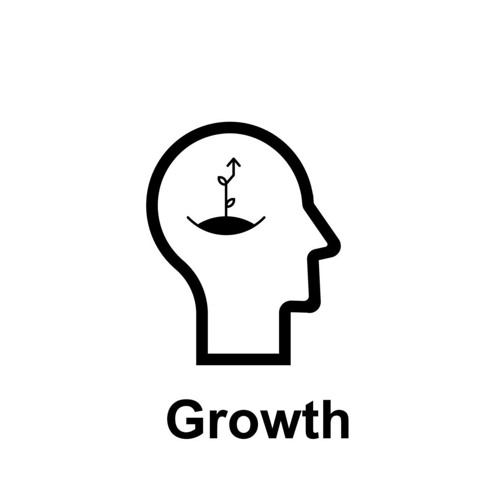 Human mind, growth vector icon