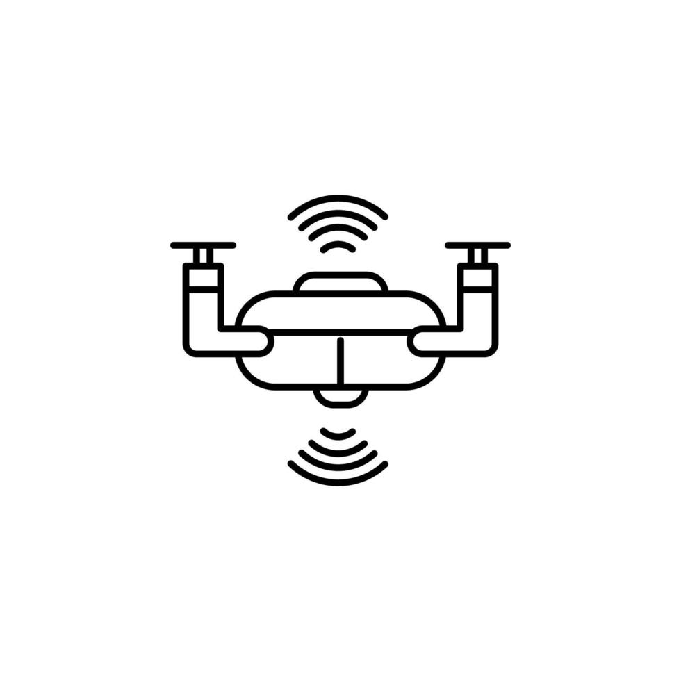 Smart drone concept line vector icon